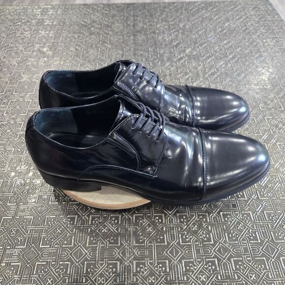Carlo Pazolini Classic Black Leather Men\'s Dress Shoes Size 6.5